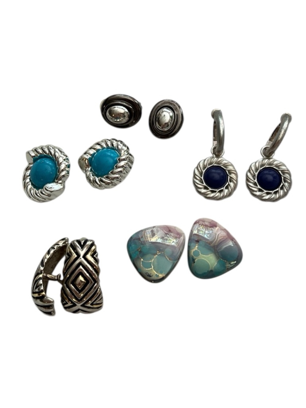 5 Pair of Vintage Costume Clip-On Earrings